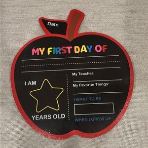 New Apple Shaped My First and Last Day of School Sign Board